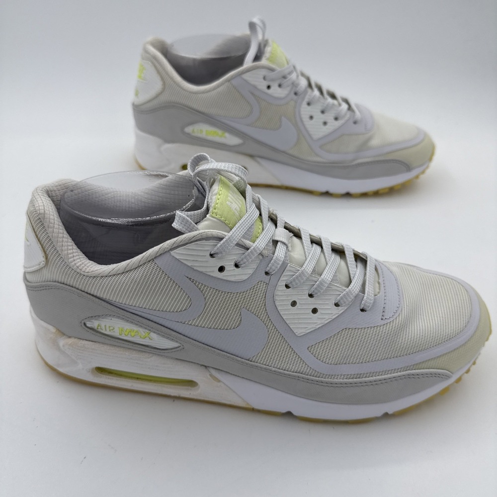 Nike Air Max 90 CMFT Tape White Neon Yellow Sz 9.5 - Picture 2 of 6